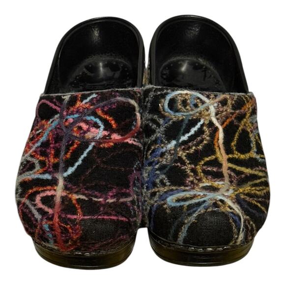 Dansko Professional Clogs Size 7 Women's Wool Multicolor Abstract Nursing Shoes - Picture 3 of 8